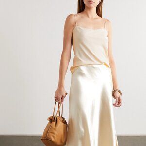 The Row Biggins Silk Stretch Satin Camisole in Cream